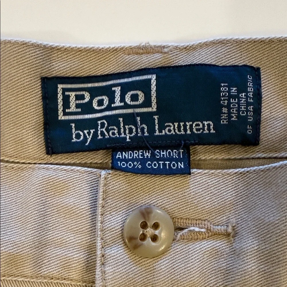 Polo by Ralph Lauren Men's Beige Flat Front Andrew Shorts Size 42
